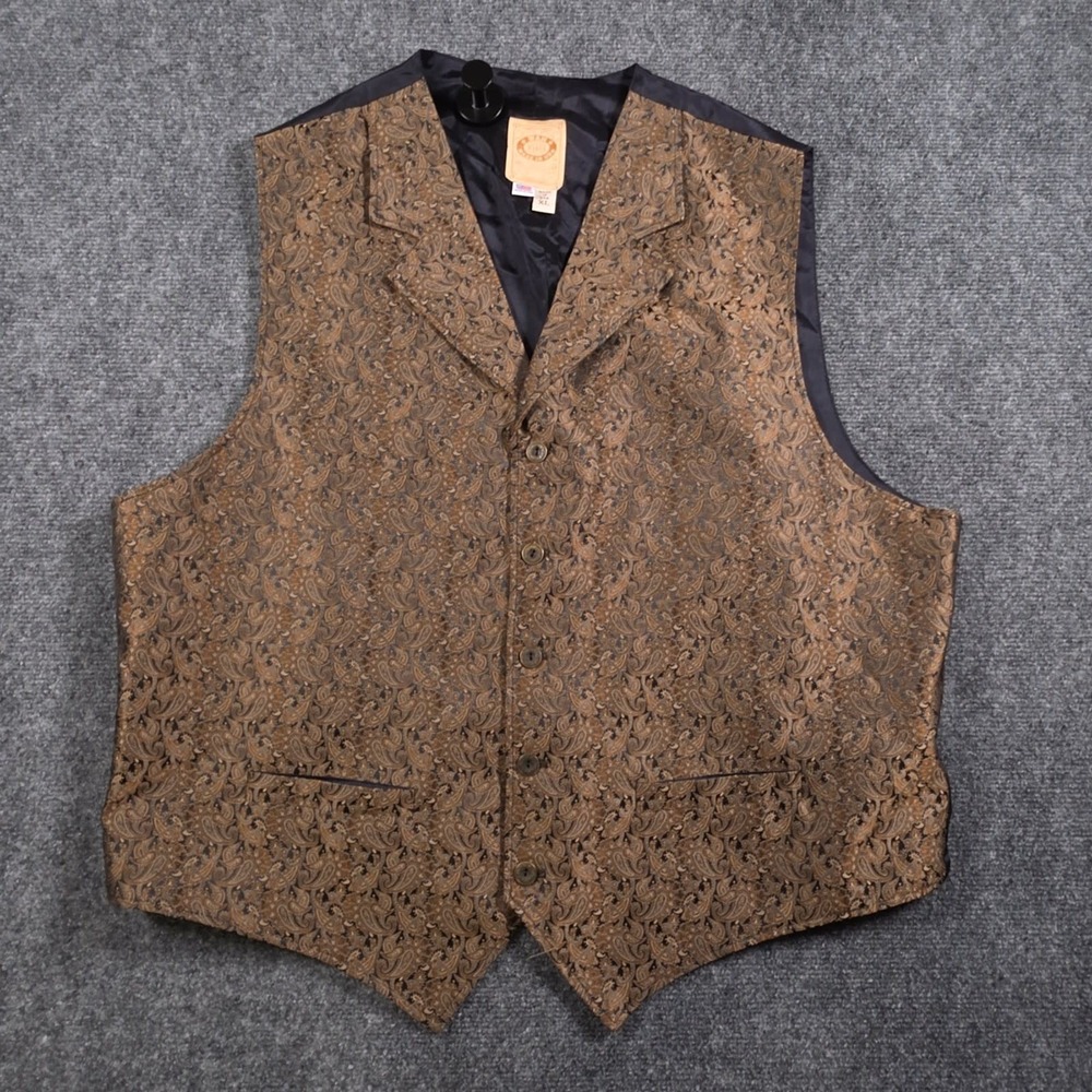 Wah Maker Frontier Clothing Vest Mens XL Paisley Gambler Saloon USA Made